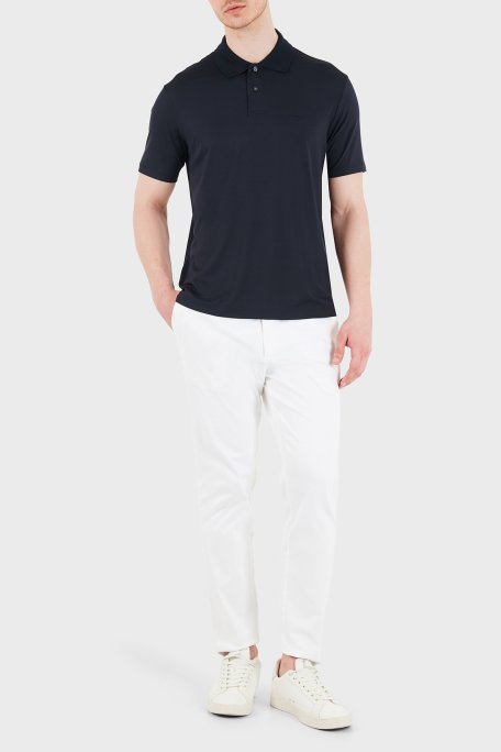 Emporio Armani Modal ve İpek Karışımlı Düğmeli Erkek Polo EM004526 AF13721 UB118 LACİVERT - Emporio Armani (1)