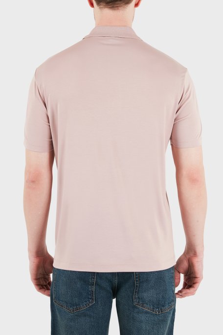 Emporio Armani Modal ve İpek Karışımlı Kısa Kollu Düğmeli Erkek Polo EM004526 AF13721 U4079 PUDRA - Emporio Armani (1)