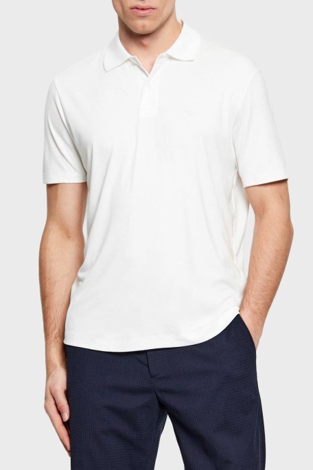 Emporio Armani Modal ve İpek Karışımlı Regular Fit Düğmeli Erkek Polo EM004526 AF13721 U0003 BEYAZ - Emporio Armani