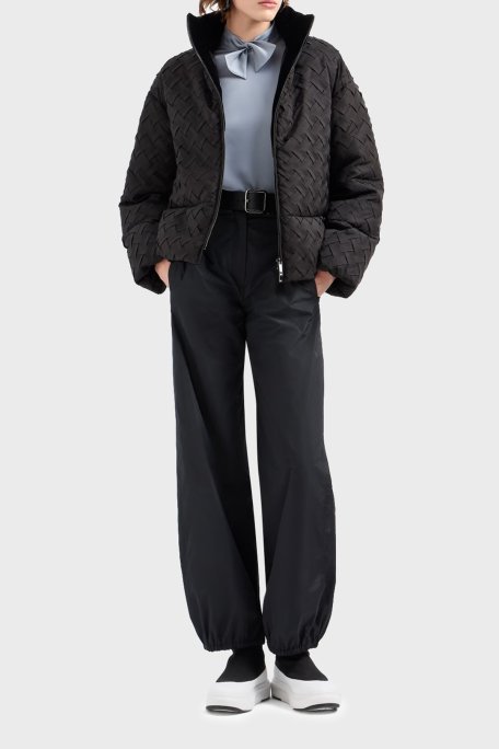 Emporio Armani Örgü Desenli Regular Fit Dik Yaka Şişme Bayan Mont 6D2B73 2NGPZ 0999 SİYAH - Emporio Armani (1)