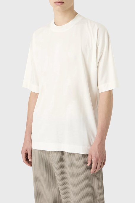 Emporio Armani Oversize Bisiklet Yaka Erkek T Shirt 3D1TG2 1JUVZ 0128 EKRU - Emporio Armani