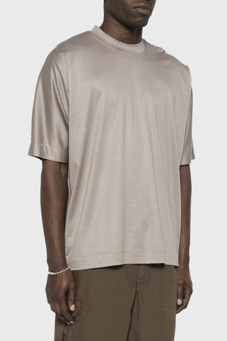 Emporio Armani Oversize Fit Bisiklet Yaka Erkek T Shirt 3D1TG2 1JUVZ 0650 BEJ - Emporio Armani