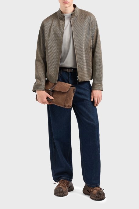 Emporio Armani Oversize Fit Bisiklet Yaka Logolu Erkek T Shirt EM001116 AF10017 F8104 GRİ - Emporio Armani (1)