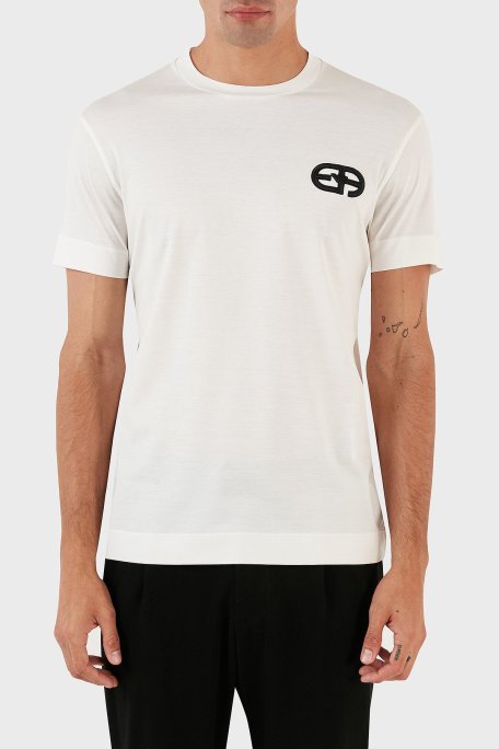Emporio Armani Pamuk Karışımlı Regular Fit Bisiklet Yaka Erkek T Shirt 8N1TF5 1JUVZ 0101 EKRU - Emporio Armani