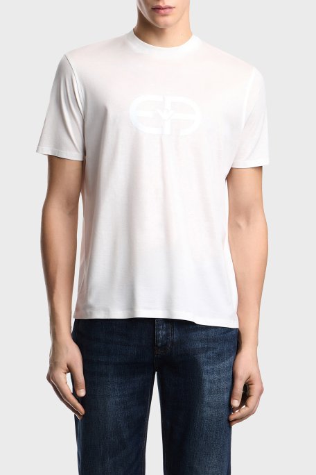 Emporio Armani Pamuk Karışımlı Regular Fit Bisiklet Yaka Erkek T Shirt EM004581 AF10017 U0003 BEYAZ - Emporio Armani