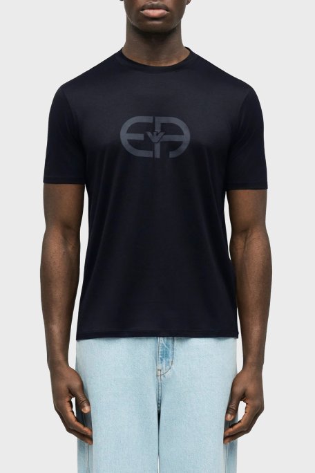 Emporio Armani Pamuk Karışımlı Regular Fit Bisiklet Yaka Erkek T Shirt EM004581 AF10017 UB118 LACİVERT - Emporio Armani
