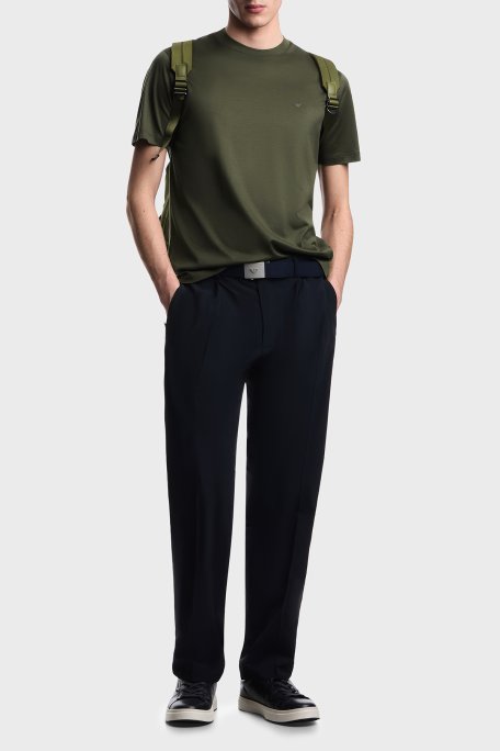 Emporio Armani Pamuk Karışımlı Regular Fit Bisiklet Yaka Erkek T Shirt EM005491 AF24839 U8121 HAKİ - Emporio Armani (1)