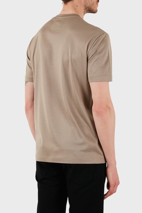 Emporio Armani Pamuk Karışımlı Regular Fit Bisiklet Yaka Logolu Erkek T Shirt 8N1TD8 1JUVZ U6167 BEJ - Emporio Armani (1)
