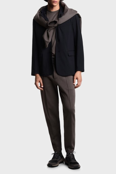 Emporio Armani Pamuk Karışımlı Regular Fit Bisiklet Yaka Logolu Erkek T Shirt EM003137 AF10761 U8143 ANTRASİT - Emporio Armani (1)