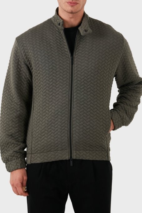 Emporio Armani Pamuk Karışımlı Regular Fit Dik Yaka Erkek Mont 6D1B7U 1J8IZ 0418 HAKİ - Emporio Armani