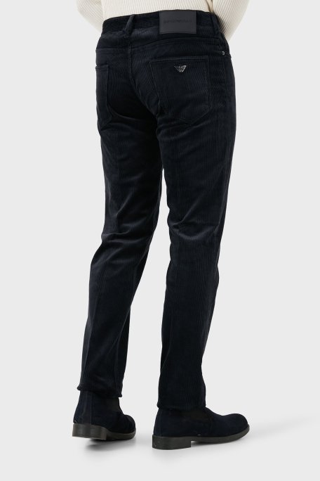 Emporio Armani Pamuk Karışımlı Regular Fit Kadife Erkek Pantolon 6D1J06 1NUCZ 0920 LACİVERT - Emporio Armani (1)