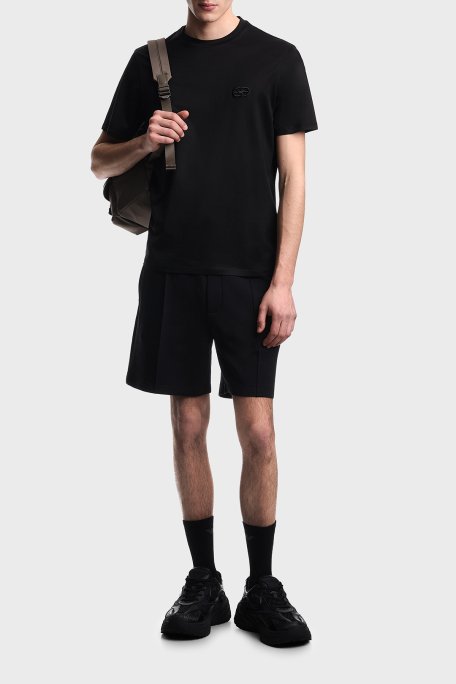 Emporio Armani Pamuk Karışımlı Regular Fit Logolu Bisiklet Yaka Erkek T Shirt EM004585 AF10017 UC001 SİYAH - Emporio Armani (1)