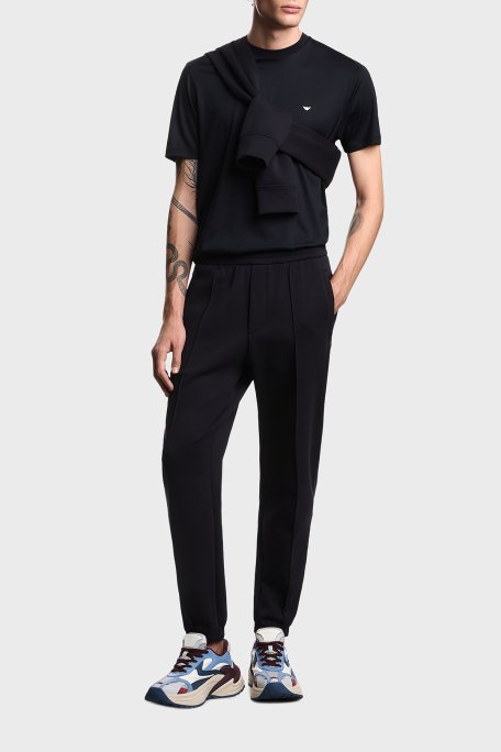 Emporio Armani Pamuk Karışımlı Regular Fit Logolu Bisiklet Yaka Erkek T Shirt EM004592 AF13747 UB118 LACİVERT - Emporio Armani (1)