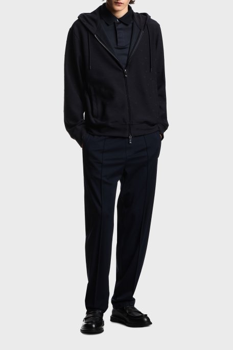 Emporio Armani Pamuk Karışımlı Regular Fit Logolu Düğmeli Erkek Polo EM004588 AF10017 UB118 LACİVERT - Emporio Armani (1)