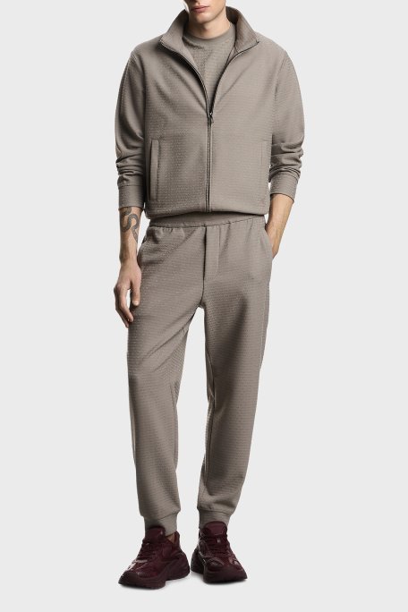 Emporio Armani Pamuk Karışımlı Regular Fit Logolu Fermuarlı Dik Yaka Erkek Sweat EM004534 AF13700 F8219 GRİ - Emporio Armani (1)