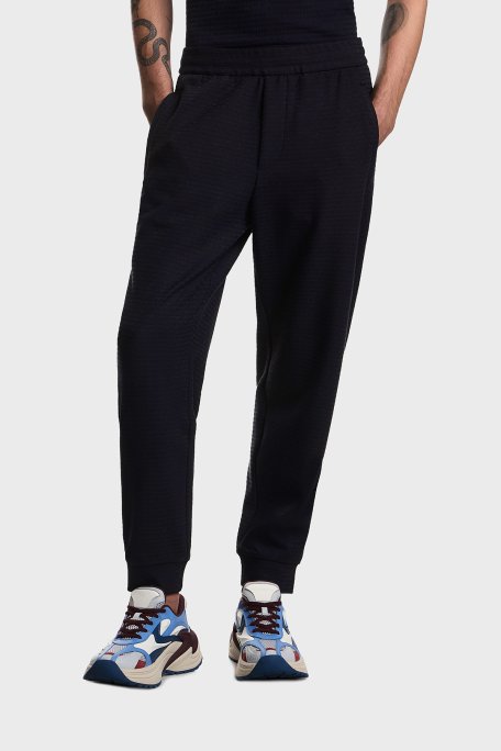 Emporio Armani Pamuk Karışımlı Regular Fit Logolu Normal Bel Erkek Pantolon EM004535 AF13700 FB413 LACİVERT - Emporio Armani