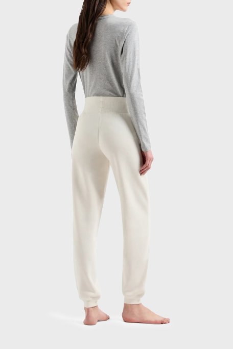 Emporio Armani Pamuk Karışımlı Regular Fit Yüksel Bel Ribanalı Paça Jogger Bayan Pantolon 1649084 F2569 2810 EKRU - Emporio Armani (1)