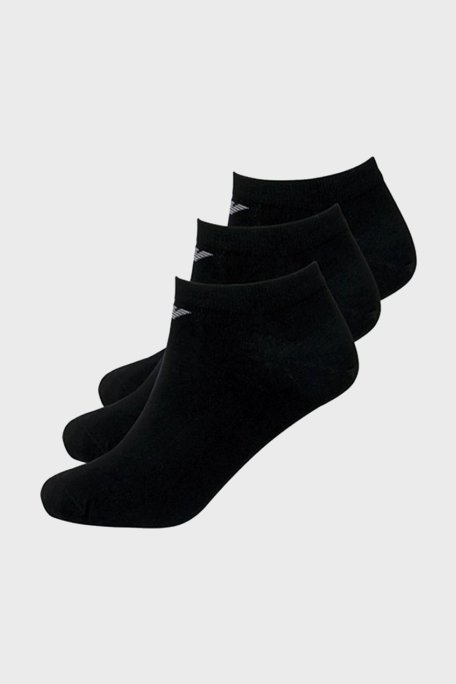 Emporio Armani Pamuklu 3 Pack Erkek Çorap 300038 CC134 00220 SİYAH - Emporio Armani