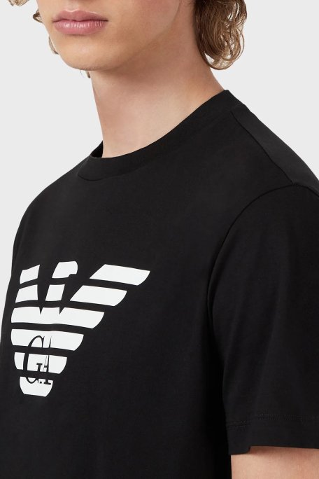 Emporio Armani Pamuklu Baskılı Regular Fit Bisiklet Yaka Erkek T Shirt 8N1TN5 1JPZZ 0022 SİYAH - Emporio Armani (1)