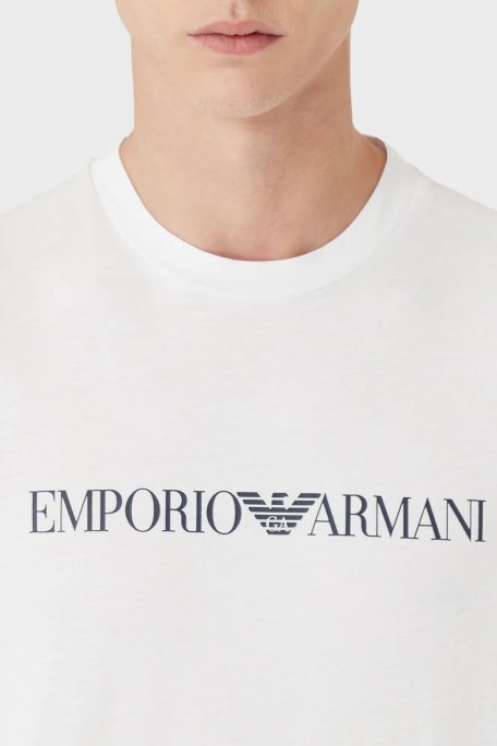 Emporio Armani Pamuklu Baskılı Regular Fit Bisiklet Yaka Erkek T Shirt 8N1TN5 1JPZZ 0146 BEYAZ - Emporio Armani (1)