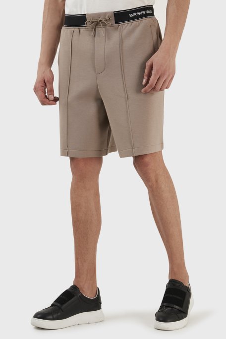 Emporio Armani Pamuklu Belden Bağlamalı Regular Fit Cepli Erkek Bermuda 3R1PZ7 1JHSZ 0144 TOPRAK - Emporio Armani (1)