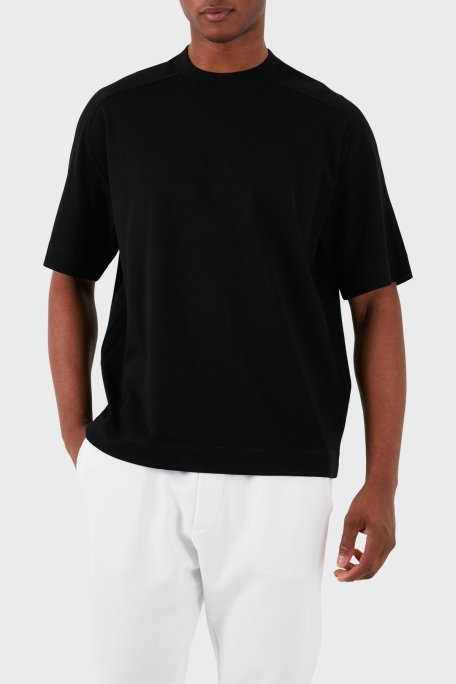 Emporio Armani Pamuklu Bisiklet Yaka Oversize Erkek T Shirt 3D1T76 1JWZZ 0999 SİYAH - Emporio Armani (1)