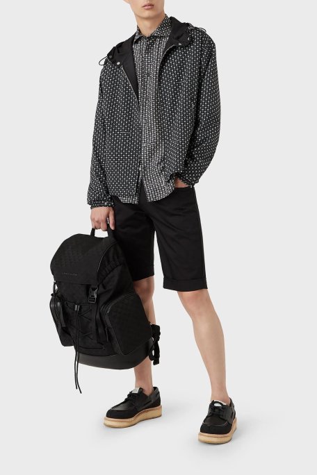 Emporio Armani Pamuklu Cepli Regular Fit Erkek Short 8N1PA6 1NJ7Z 0999 SİYAH - Emporio Armani