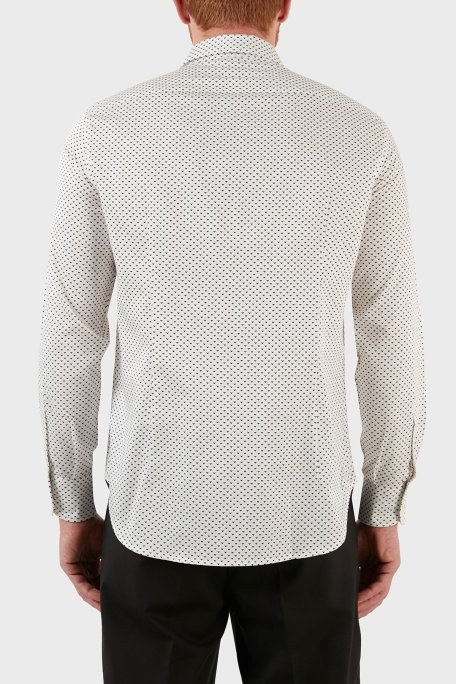 Emporio Armani Pamuklu Desenli Regular Fit Erkek Gömlek 3L1C86 1NPBZ F133 BEYAZ - Emporio Armani (1)