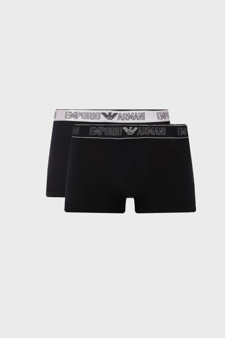 Emporio Armani Pamuklu Esnek 2 Pack Erkek Boxer 111210 3F598 23820 SİYAH - Emporio Armani