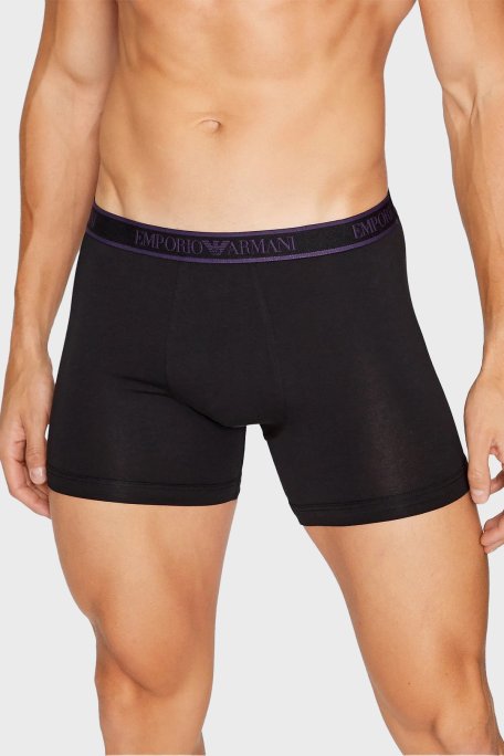 Emporio Armani Pamuklu Esnek 3 Pack Erkek Boxer 111473 3F717 29821 SİYAH - Emporio Armani (1)