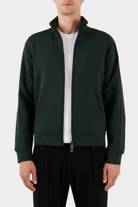 Emporio Armani Pamuklu Fermuarlı Kanguru Cepli Dik Yaka Regular Fit Erkek Sweat 6R1MF1 1JHSZ 0565 HAKİ - Emporio Armani (1)