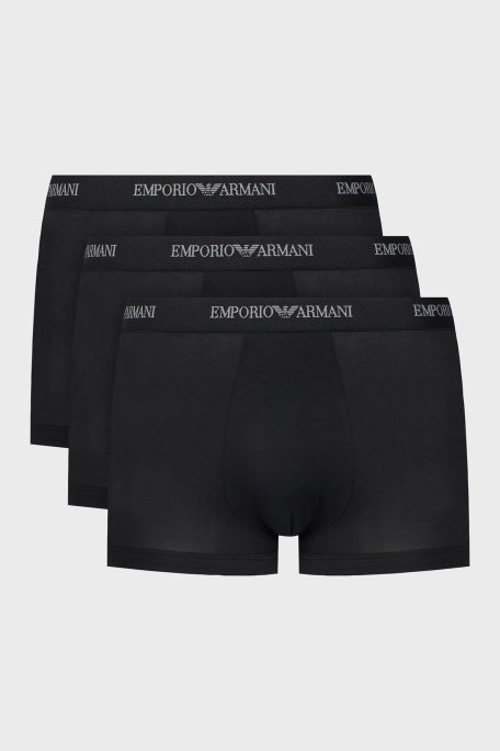Emporio Armani Pamuklu Logolu 3 Pack Erkek Boxer EM000259 AF14132 MB139 LACİVERT - Emporio Armani