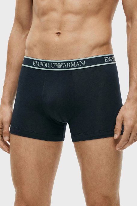 Emporio Armani Pamuklu Logolu 3 Pack Erkek Boxer EM000259 AF20669 MB139 LACİVERT - Emporio Armani (1)