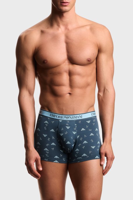 Emporio Armani Pamuklu Logolu 3 Pack Erkek Boxer EM000370 AF20669 MB148 SİYAH-GRİ-LACİVERT - Emporio Armani (1)