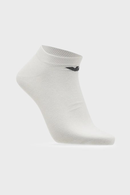 Emporio Armani Pamuklu Logolu 3 Pack Erkek Çorap EM000550 AF14446 M0066 BEYAZ - Emporio Armani (1)
