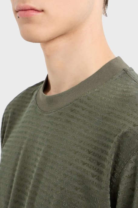 Emporio Armani Pamuklu Logolu Regular Fit Bisiklet Yaka Erkek T Shirt 6D1TD5 1JOSZ 06K0 HAKİ - Emporio Armani (1)