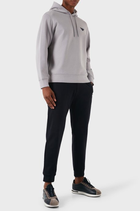 Emporio Armani Pamuklu Logolu Regular Fit Kapüşonlu Erkek Sweat 6D1M94 1JHSZ 0663 GRİ - Emporio Armani (1)