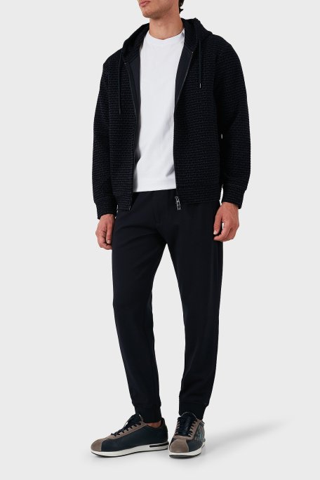 Emporio Armani Pamuklu Logolu Regular Fit Kapüşonlu Erkek Sweat 6D1MB0 1JHSZ 0920 LACİVERT - Emporio Armani (1)