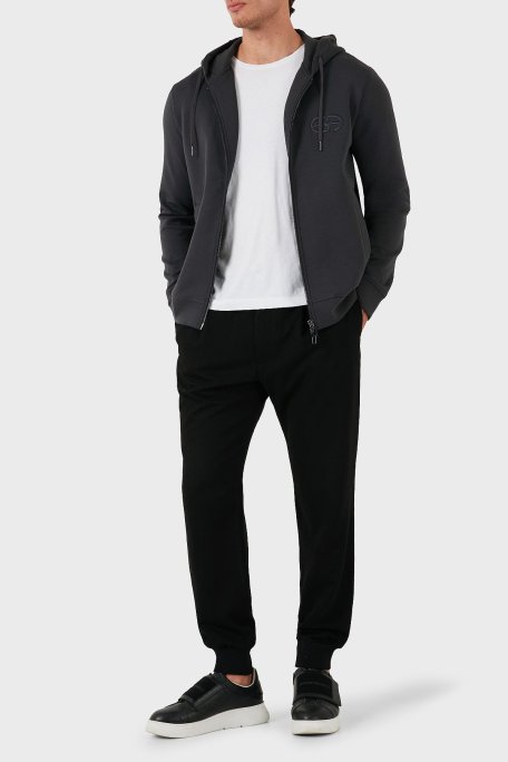 Emporio Armani Pamuklu Logolu Regular Fit Kapüşonlu Erkek Sweat 8N1ML6 1JHSZ 0842 ANTRASİT - Emporio Armani (1)