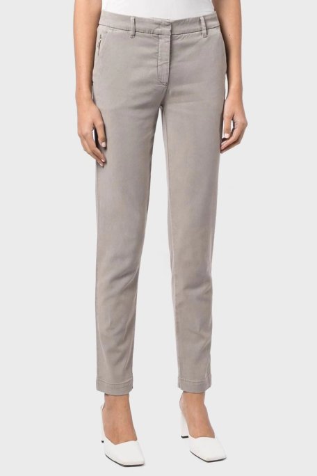 Emporio Armani Pamuklu Normal Bel Skinny Fit Düz Paça Bayan Pantolon 6L2P64 2NH4Z 0636 GRİ - Emporio Armani (1)