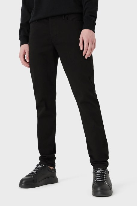 Emporio Armani Pamuklu Normal Bel Slim Fit Jeans Erkek Kot Pantolon 8N1J11 1DHDZ 0005 SİYAH - Emporio Armani