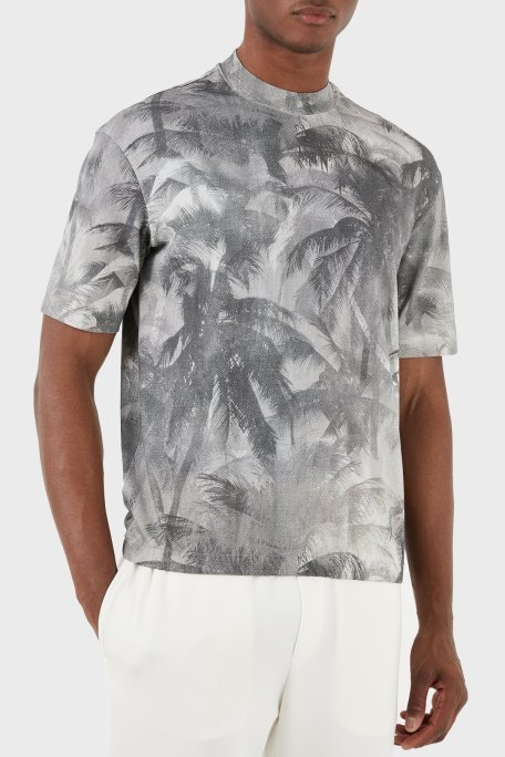 Emporio Armani Pamuklu Oversize Fit Bisiklet Yaka Erkek T Shirt 3D1TG7 1JOZZ F617 GRİ - Emporio Armani