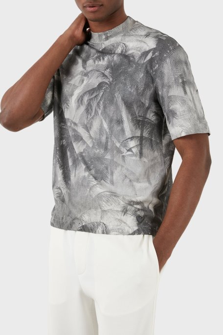 Emporio Armani Pamuklu Oversize Fit Bisiklet Yaka Erkek T Shirt 3D1TG7 1JOZZ F617 GRİ - Emporio Armani (1)