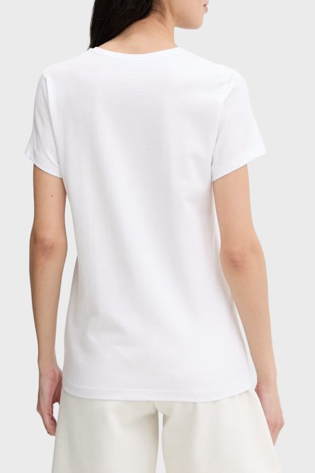 Emporio Armani Pamuklu Regular Fit Baskılı Bisiklet Yaka Kadın T Shirt EW000408 AF19049 U0002 BEYAZ - Emporio Armani (1)