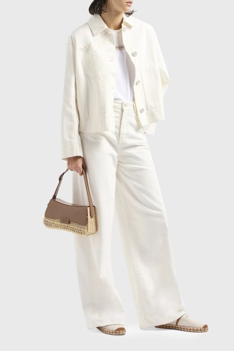 Emporio Armani Pamuklu Regular Fit Bisiklet Yaka Bayan T Shirt 3D2T7J 2JIDZ 0100 BEYAZ - Emporio Armani (1)