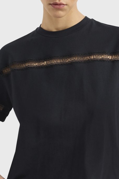 Emporio Armani Pamuklu Regular Fit Bisiklet Yaka Bayan T Shirt 3D2T7J 2JIDZ 0927 SİYAH - Emporio Armani (1)