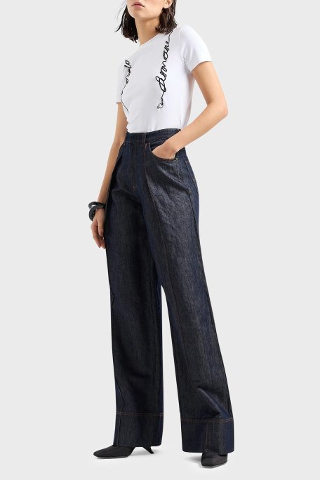 Emporio Armani Pamuklu Regular Fit Bisiklet Yaka Bayan T Shirt 3D2T7R 2J07Z 0100 BEYAZ - Emporio Armani (1)