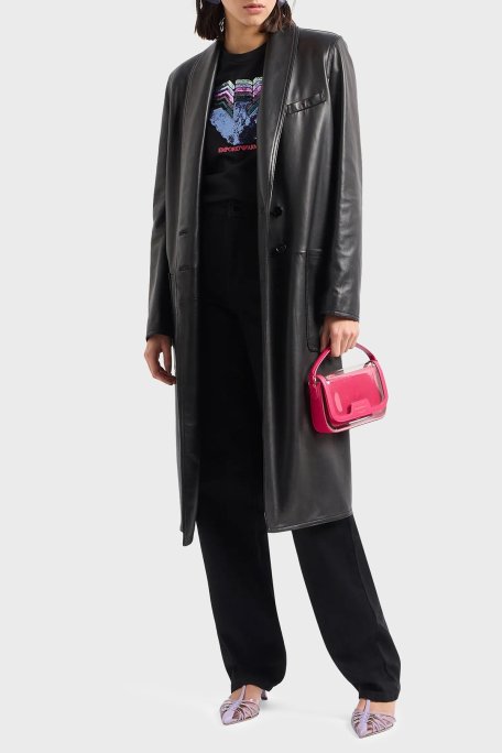 Emporio Armani Pamuklu Regular Fit Bisiklet Yaka Bayan T Shirt 3D2T7T 2JIDZ 0999 SİYAH - Emporio Armani (1)