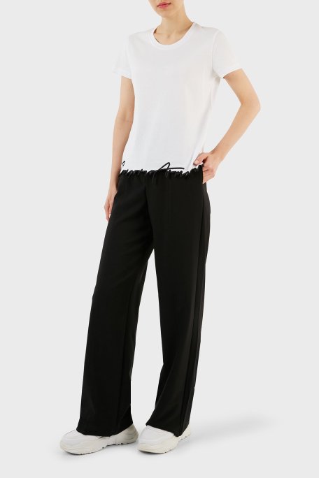 Emporio Armani Pamuklu Regular Fit Bisiklet Yaka Bayan T Shirt 6R2T7M 2J4EZ 0100 BEYAZ - Emporio Armani (1)