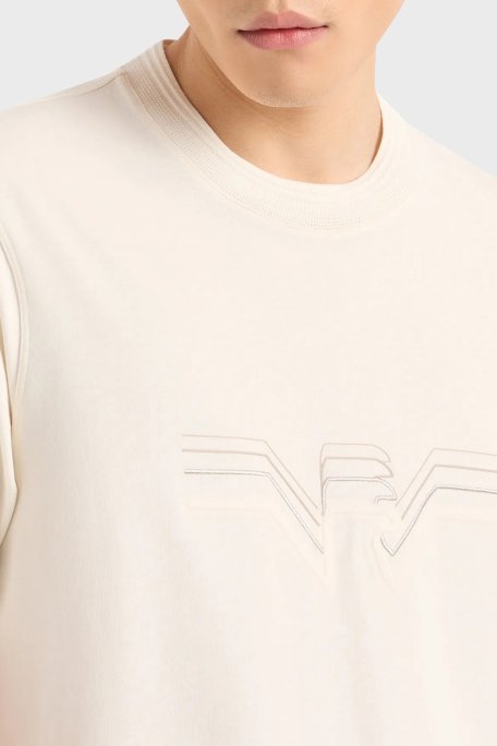 Emporio Armani Pamuklu Regular Fit Bisiklet Yaka Erkek T Shirt 3D1T89 1JWZZ 0128 EKRU - Emporio Armani (1)